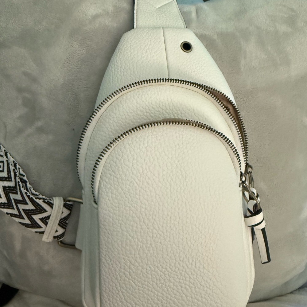 White Leather Crossbody Bag
